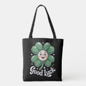 Goed Luck Vier Leaf Clover Tote Bag (Achterkant)