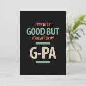 Goed maar G-Pa | Grootvader Gift Kaart (Staand voorkant)