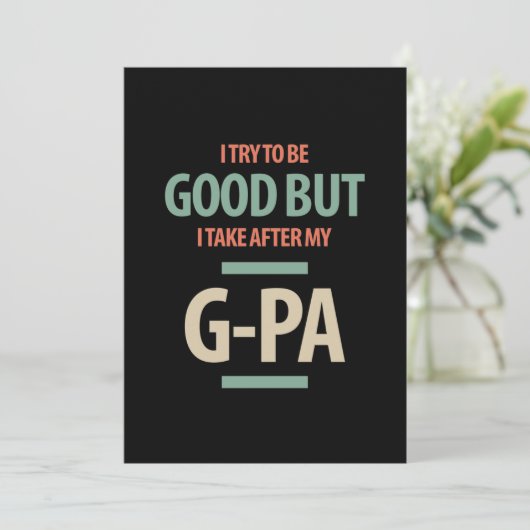 Goed maar G-Pa | Grootvader Gift Kaart (Staand voorkant)