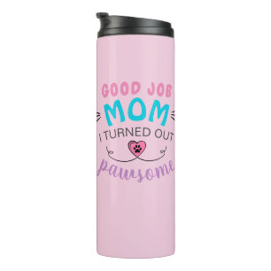 Goed Moederdag Gift Pawsome Kat Roze Thermosbeker