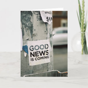 GOED NIEUWS Aangepaste tekst Nieuwjaar Feestdagen Kaart