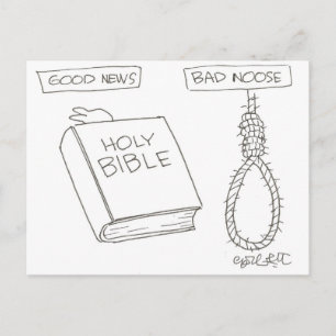 Goed nieuws! Bad Noose (handmannenknot() Briefkaart
