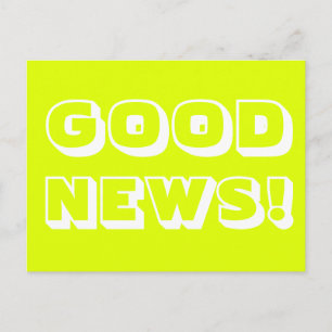 Goed Nieuws chartreuse wit moderne vet typografie Briefkaart