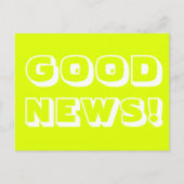 Goed Nieuws chartreuse wit moderne vet typografie Briefkaart (Voorkant)