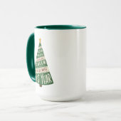 Goed nieuws en vrolijkheid en naar de hel met dit  mok (Voorkant links)