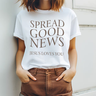 Goed nieuws Jezus houdt van je   Modern Christelij T-shirt