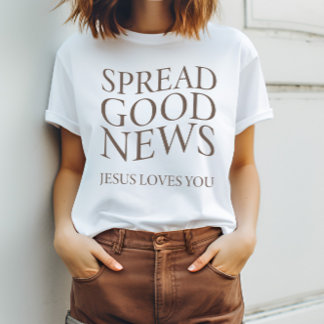 Goed nieuws Jezus houdt van je | Modern Christelij T-shirt