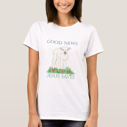 Goed nieuws Lamb, Jezus redt T-shirt (Voorkant)