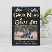 Goed nieuws voor de kerstkaart van de grote vreugd (Staand voorkant)