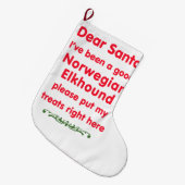 goed Noors Elkhound Grote Kerstsok (Voorkant (Hangend))