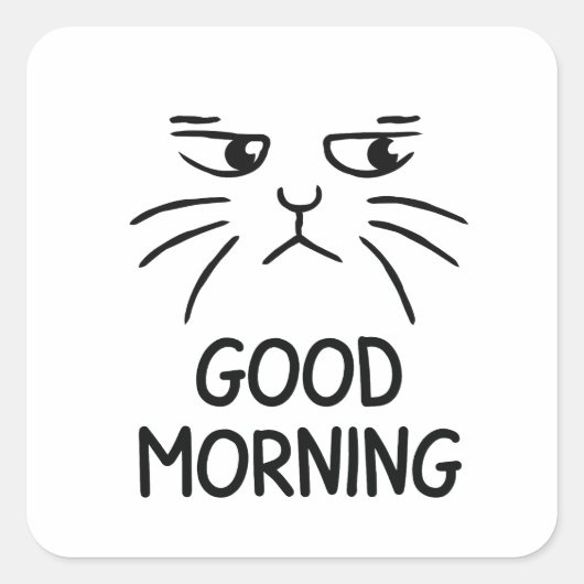 goed ochtendontwerp vierkante sticker (Voorkant)