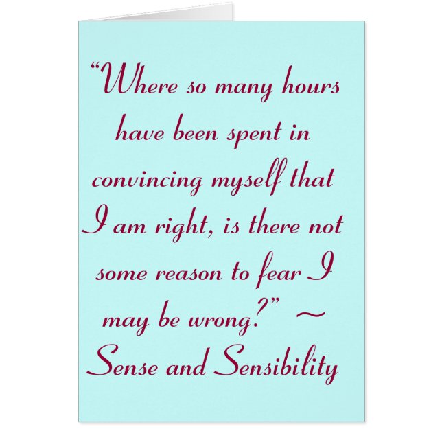 Goed of fout Jane Austen Quote (Voorkant)