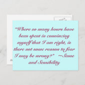 Goed of fout Jane Austen Quote Briefkaart (Voorkant / Achterkant)