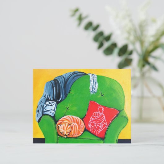 Goed om thuis briefkaart te zijn, door Lyn Hurring (Staand voorkant)