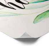 Goed om thuis poster met waterverf bladeren (Hoek)