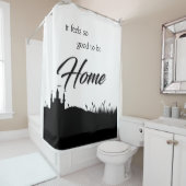 Goed om thuis zwarte witte kalligrafie te hebben,  douchegordijn (In situ)