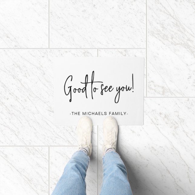 Goed om u te zien Manuscript met de Zwarte Naam va Deurmat (Binnen)