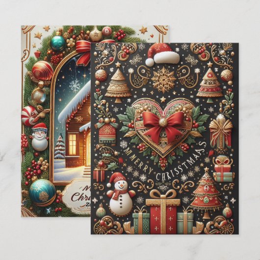 Goed ontworpen unieke kerstkaart (Voorkant / Achterkant)