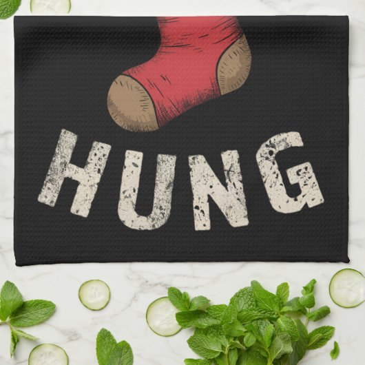 Goed opgehangen Vies Kerstmis Kous Vakantie Gift Theedoek (Gevouwen)