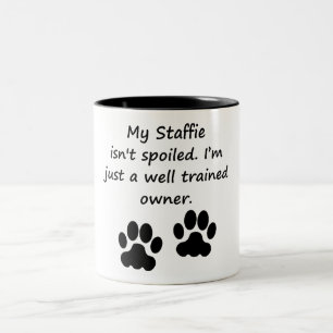 Goed opgeleide Staffie-eigenaar Tweekleurige Koffiemok