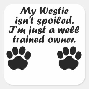 Goed opgeleide Westie-eigenaar Vierkante Sticker