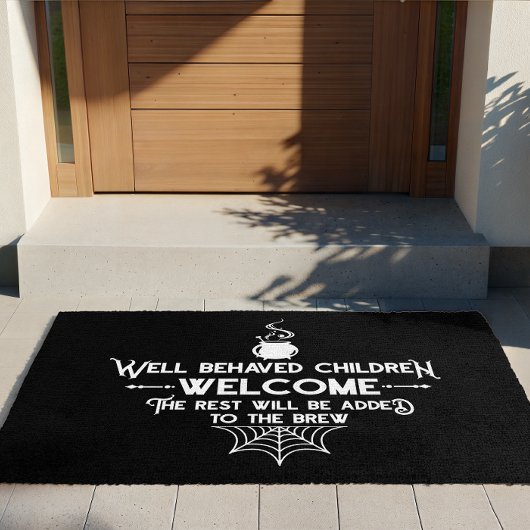 Goed opgevoede kinderen verwelkomen grappige Hallo Deurmat