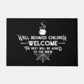 Goed opgevoede kinderen verwelkomen grappige Hallo Deurmat (Voorkant)