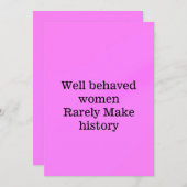 Goed opgevoede vrouwen maken zelden geschiedenis r kaart (Voorkant / Achterkant)