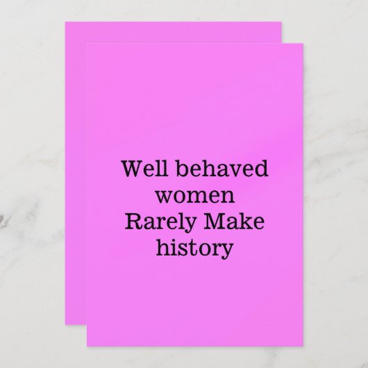 Goed opgevoede vrouwen maken zelden geschiedenis r kaart (Voorkant / Achterkant)