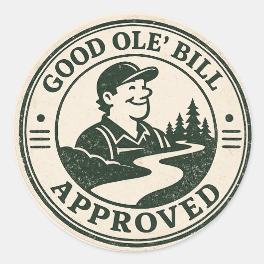 Goed Ouwe Bill Goedgekeurde Zegel Sticker (Voorkant)