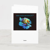 Goed Paarse Kust Turquoise Rainbow Roos Kaart (Achterkant)