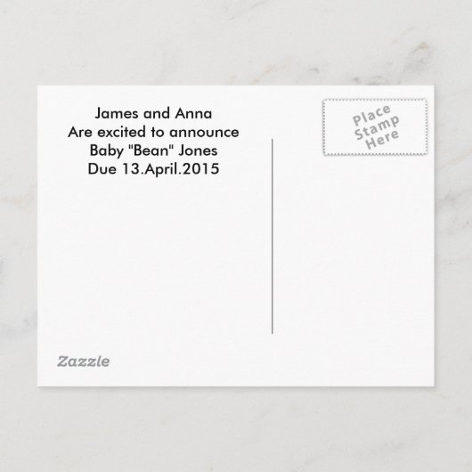 Goed & Perfect Cadeau ~ Zwangerschapsaankondiging Aankondigingskaart (Achterkant)