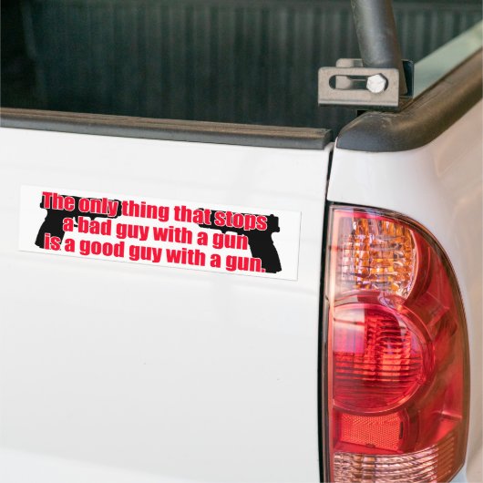 Goed pistool bumpersticker (Op Truck)