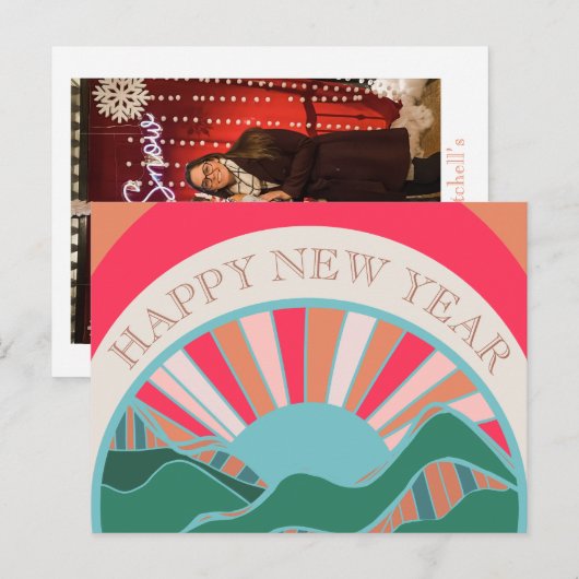 Goed positief nieuwjaar feestdagenkaart (Voorkant / Achterkant)