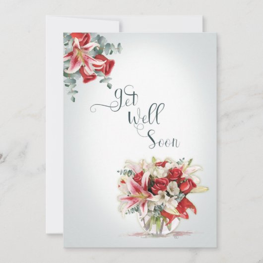 Goed rode rozen en lilies Florist Bouquet (Voorkant)