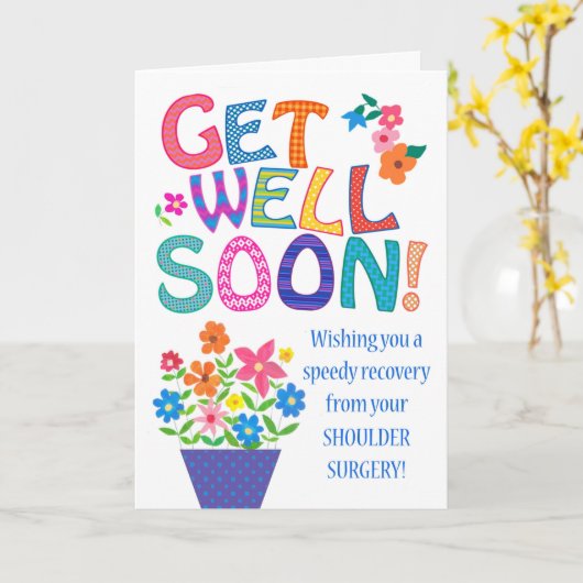 Goed schouderdere chirurgie met een Bright Flowers Kaart (Gele Bloem)