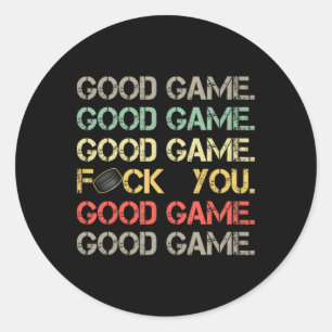 Goed spel Goed spel Goed spel Grappige Vintage Spo Ronde Sticker