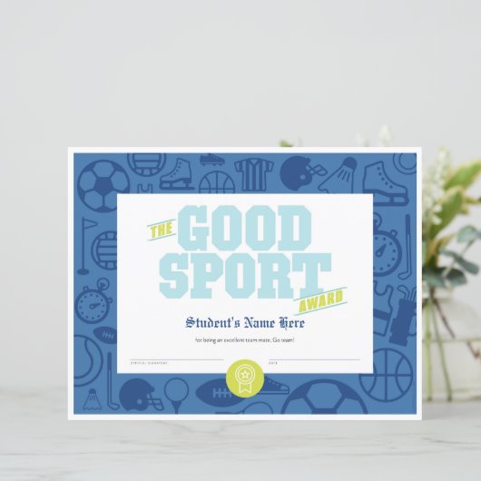 Goed sportcertificaat (Staand voorkant)