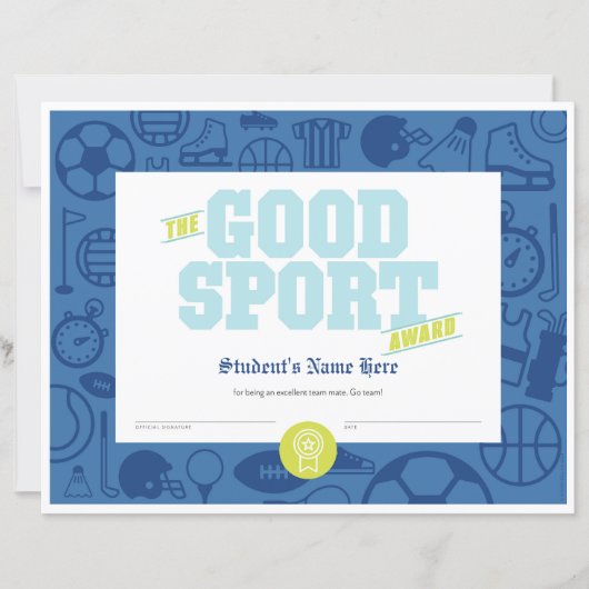 Goed sportcertificaat (Voorkant)