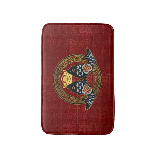 Goed symbool met Koi Fish en munt Badmat (Voorkant Verticaal)