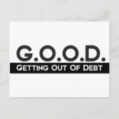 Goed uit de schulden komen briefkaart (Voorkant)