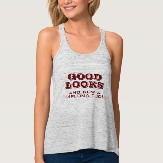 Goed uiterlijk en Diploma to Funny Afstuderen Tanktop (Voorkant)