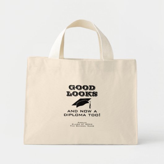 Goed uiterlijk en nu Diploma to Funny Afstuderen Mini Tote Bag (Voorkant)