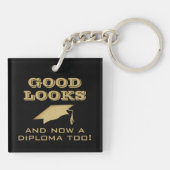 Goed uiterlijk en nu Diploma to Funny Afstuderen Sleutelhanger (Achterkant)