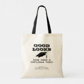 Goed uiterlijk en nu Diploma to Funny Afstuderen Tote Bag (Achterkant)