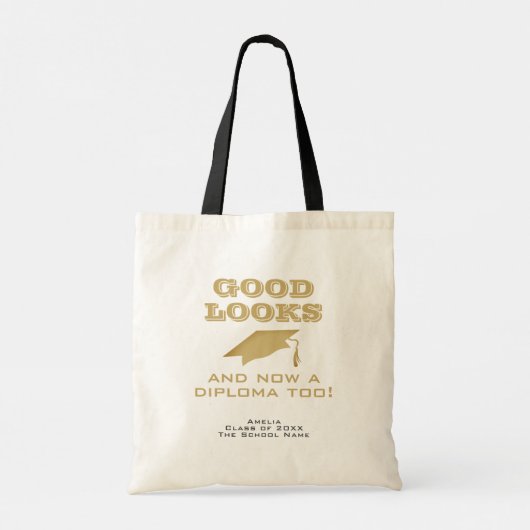 Goed uiterlijk en nu Diploma to Funny Afstuderen Tote Bag (Achterkant)