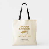 Goed uiterlijk en nu ook diploma Grappige afstuder Tote Bag (Achterkant)