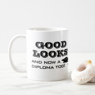 Goed uiterlijk en nu ook diploma Te gekke afstuder Koffiemok