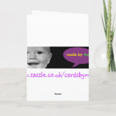 "Goed uitgevoerd Oh de Kaart, van Gelukwensen" Kaart (Achterkant)