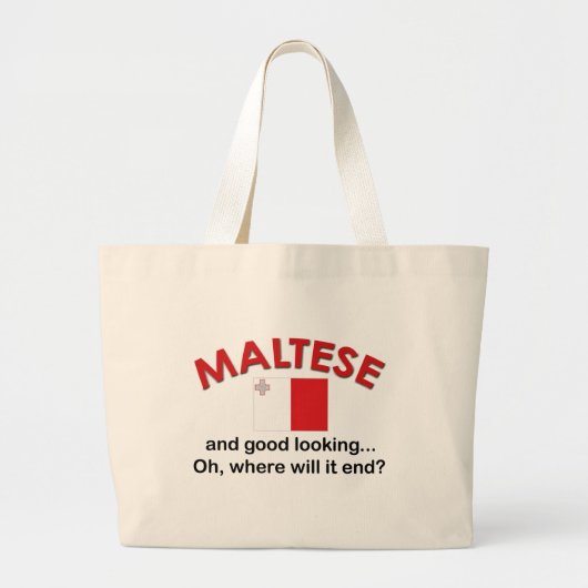 Goed uitziend Maltees Grote Tote Bag (Voorkant)